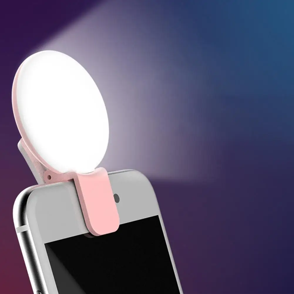 Photography Triangle - 携帯電話 LED Selfie リングライトポータブルミニ耐久性のある実用的な 3 ストップ調光サークル写真クリップ補助光