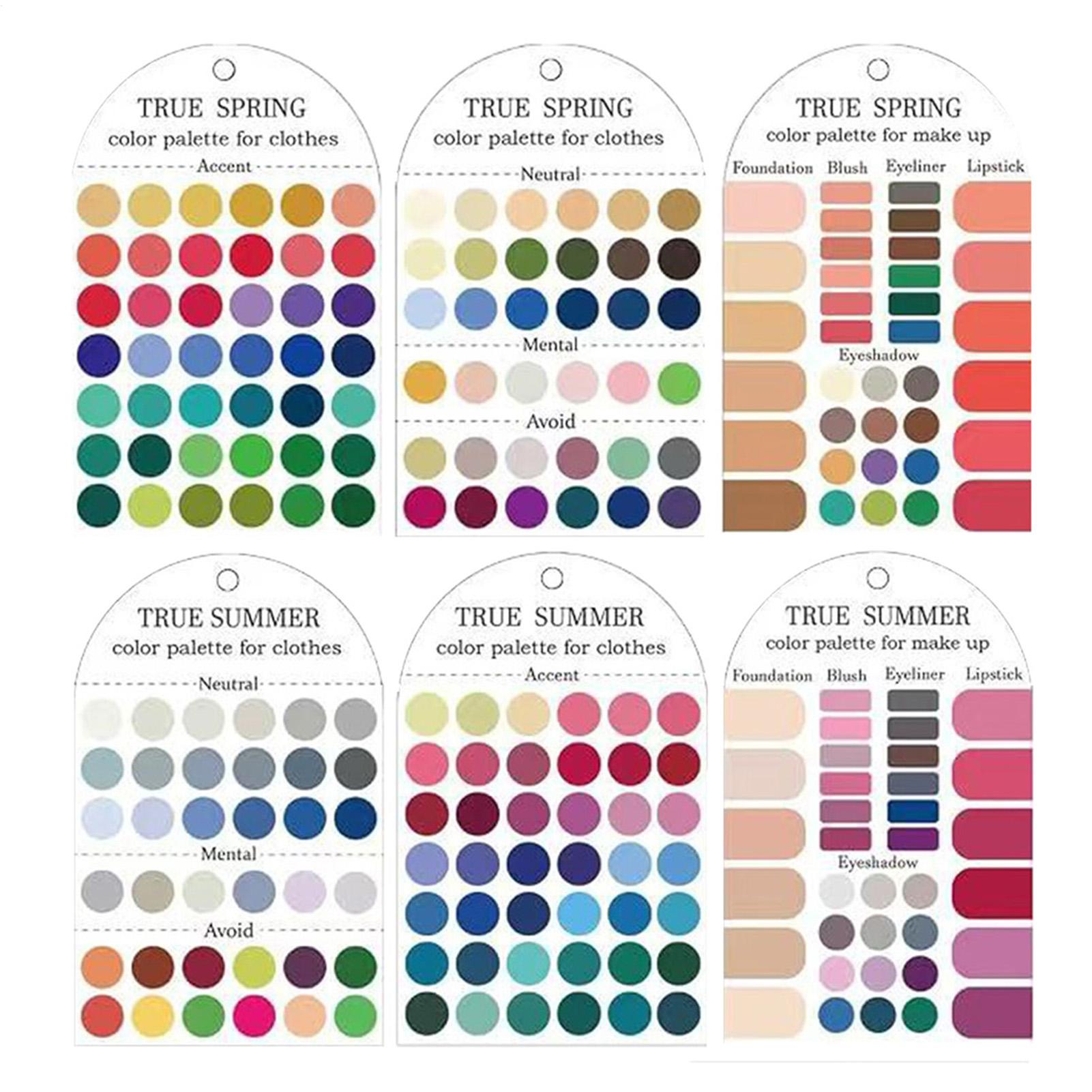 Color Checker Card - パーソナルカラーパレットカード、衣料品カラーアナリシス、マッチングテンプレート、ポータブルカラーテンプレートガイド（プロフェッショナルスタジオ向け）
