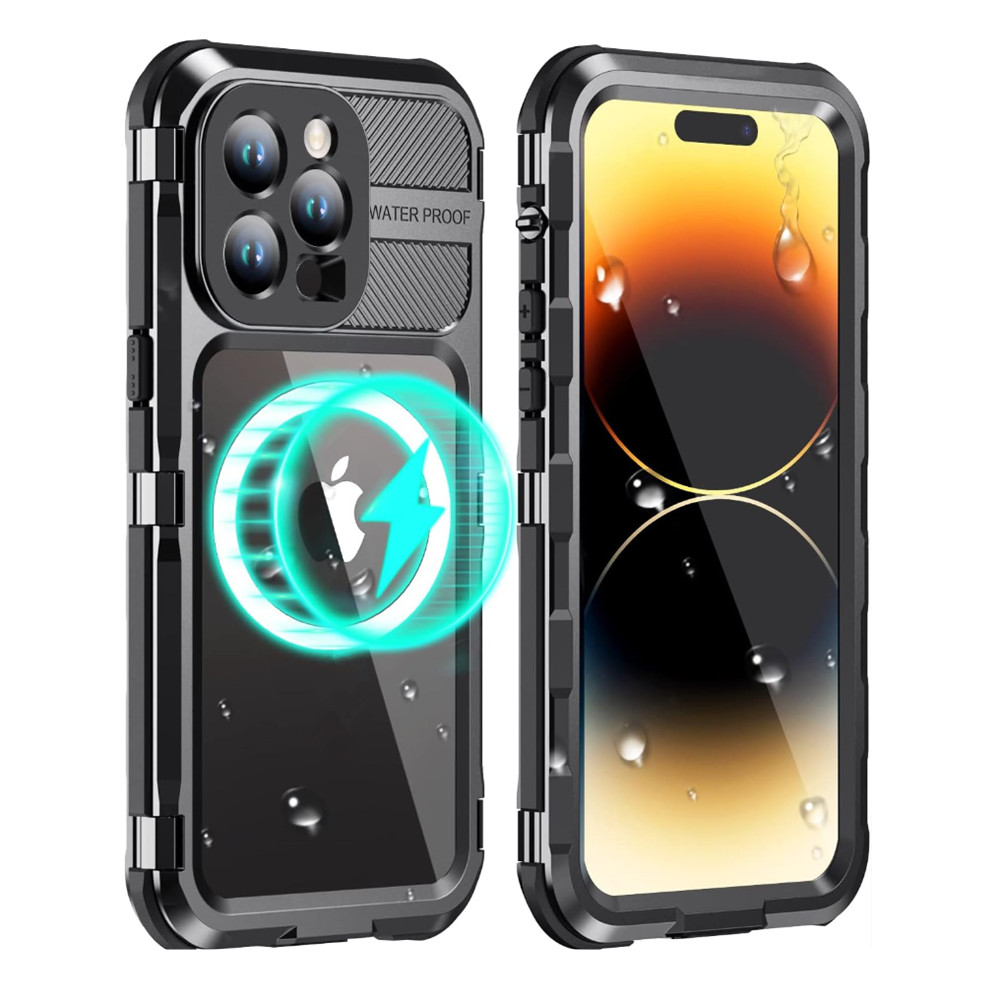 Photography With Iphone 15 - 金属製電話ケース,防水IP68,完全保護,水中,耐衝撃,写真撮影,ビデオ,頑丈,iPhone 16,15,14 pro max