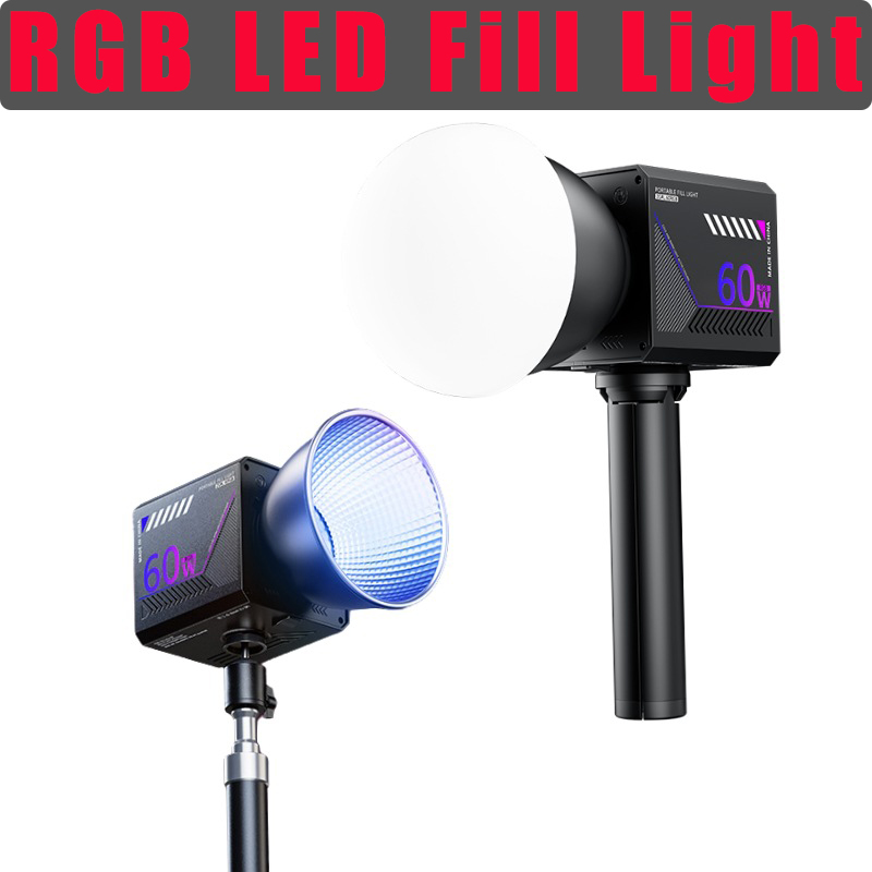 Photography Darkroom - 60W RGBビデオライト ポータブルLED撮影スタジオライト 10000mAh充電式 Vlogストリーミング ライブ写真撮影用フィルライト