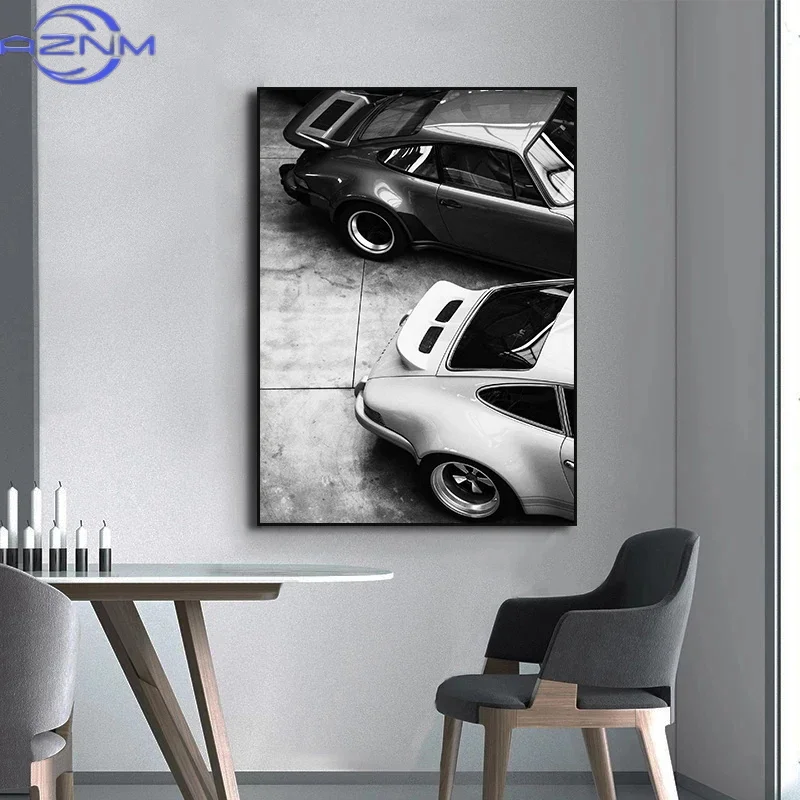 現代ファッションウォールアートシンプルな黒と白の高級車HDキ - Photography Pose のレビューと価格