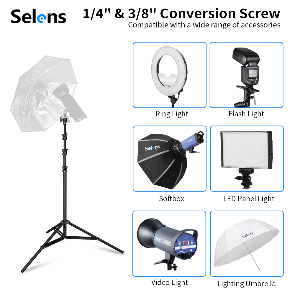 Selens 2.2~3.95m エアクッションライトスタン - Photography Darkroom のレビューと価格