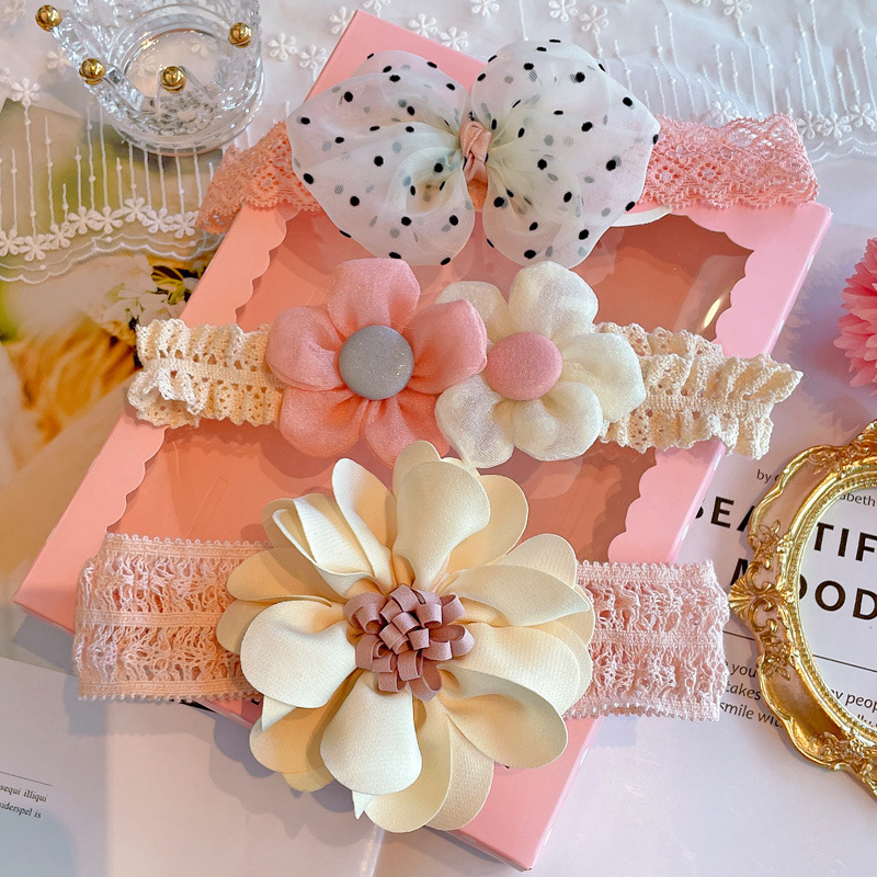 3 ピース/ロットレースの弓ベビーヘッドバンド甘い花弾性ヘア - Photography Still Life のレビューと価格