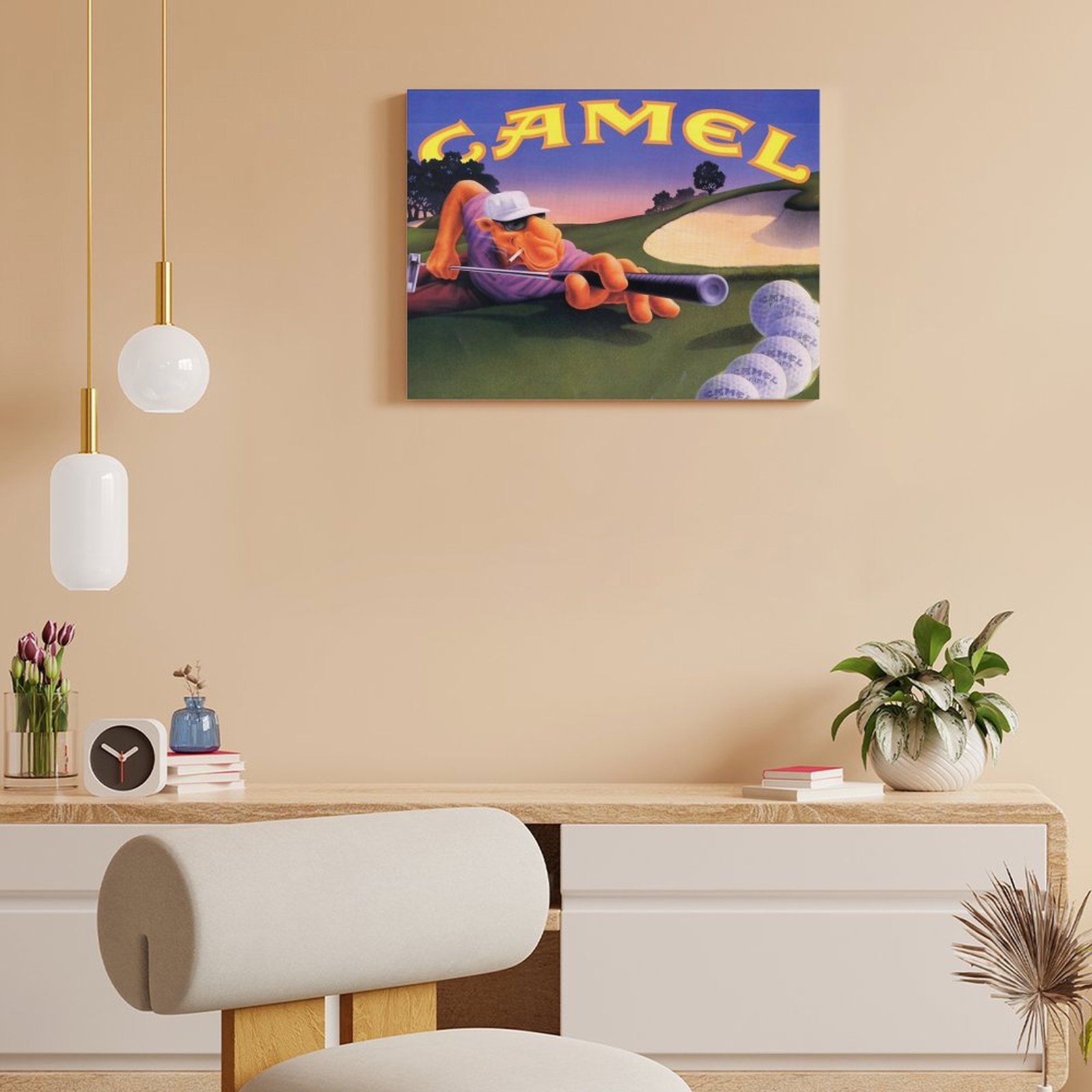 ヴィンテージジョーキャメルルーレット広告キャンバス絵画パーテ - Photography Pose のレビューと価格