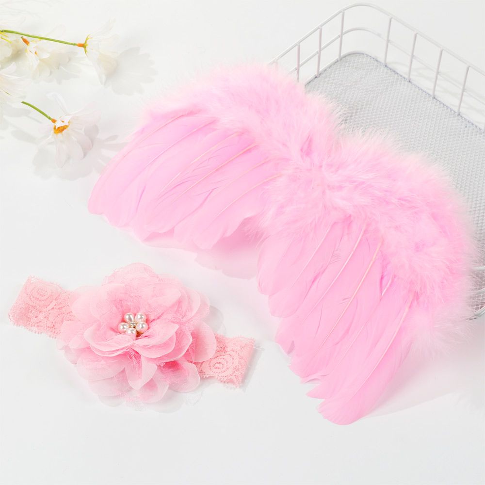 2 ピース/セットかわいい新生児天使の羽の羽と女の赤ちゃんロ - Photography Still Life のレビューと価格