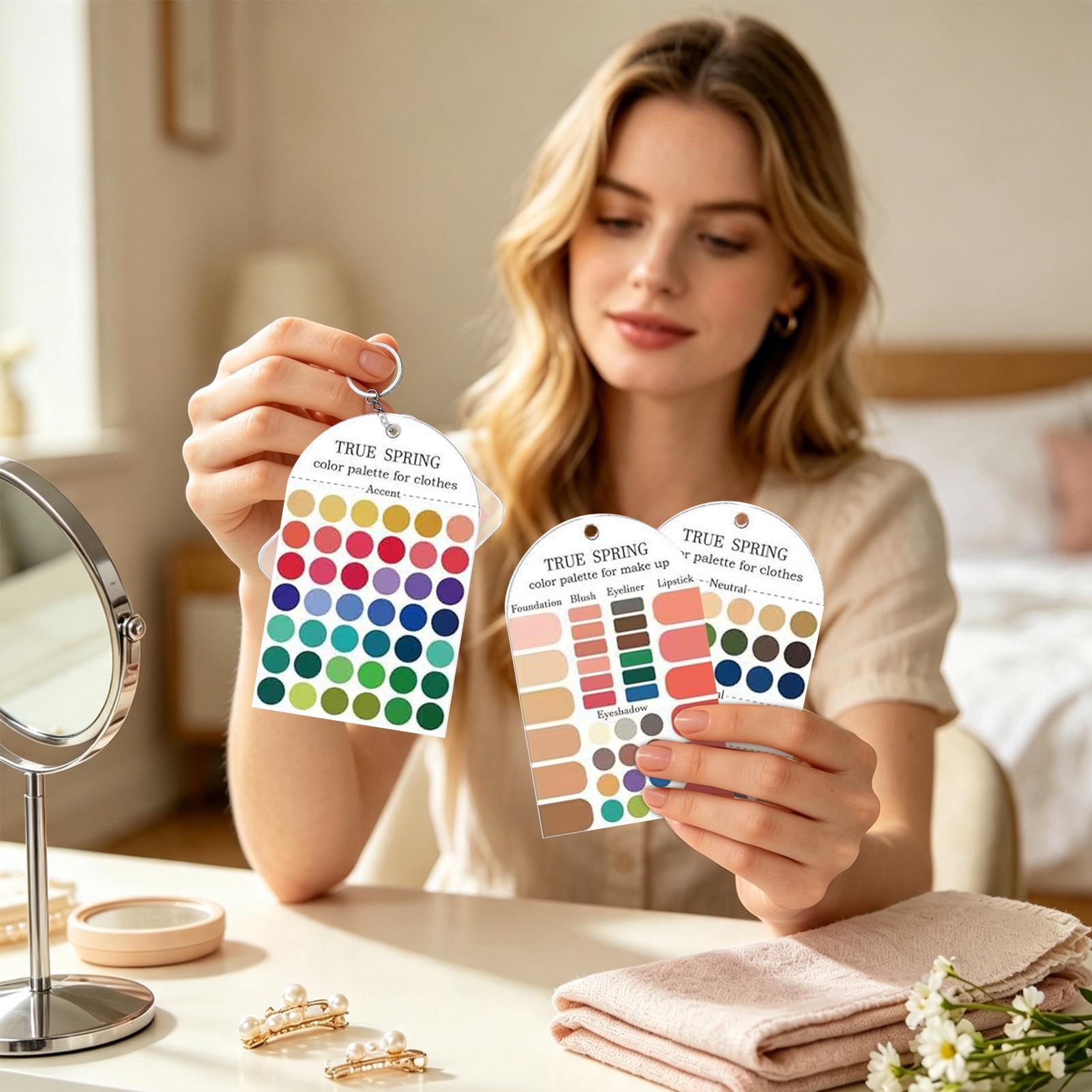 パーソナルカラーパレットカード、衣料品カラーアナリシス、マッ - Color Checker Card のレビューと価格