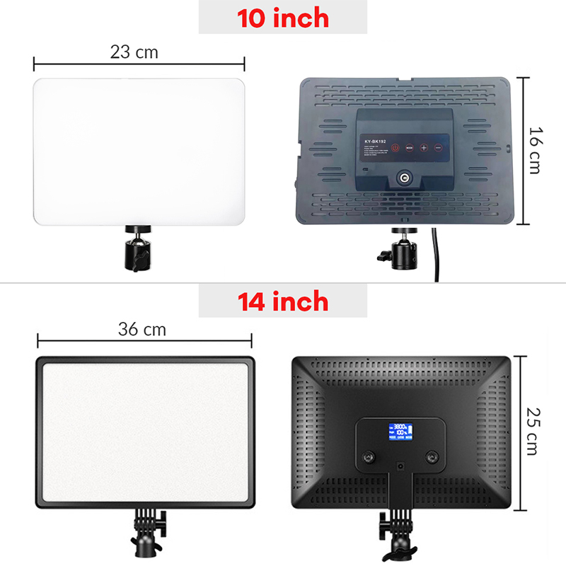 14 インチ 10 インチ LED ビデオライトパネル EU - Strobe Light Studio のレビューと価格