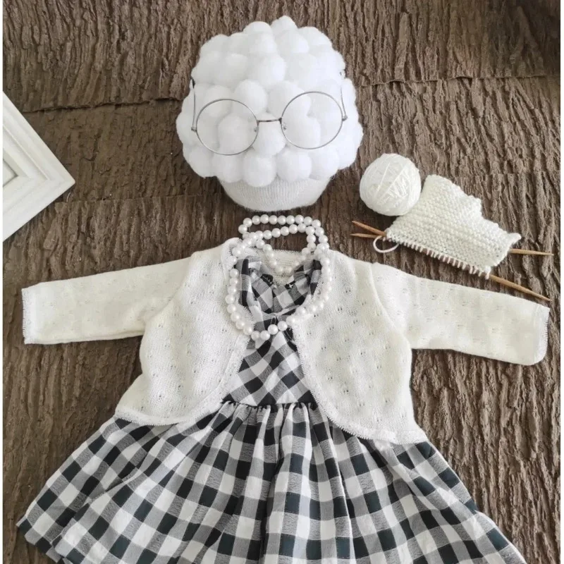 新生児写真撮影小道具女の赤ちゃんおばあちゃん衣装男の子おじい - Photography Still Life のレビューと価格
