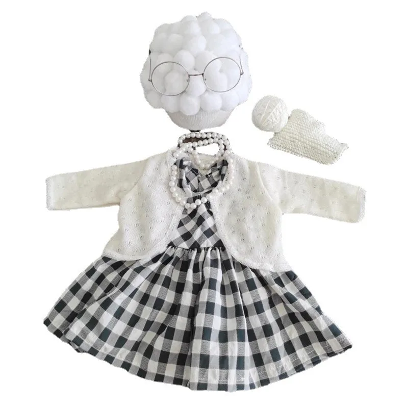 新生児写真撮影小道具女の赤ちゃんおばあちゃん衣装男の子おじい - Photography Still Life のレビューと価格