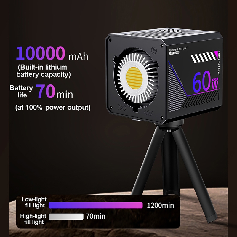 60W RGBビデオライト ポータブルLED撮影スタジオライ - Photography Darkroom のレビューと価格