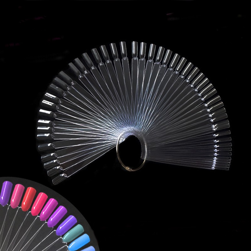 4 色 50 個偽ネイルのヒント偽ネイルアートポリッシュカラ - Color Checker Card のレビューと価格