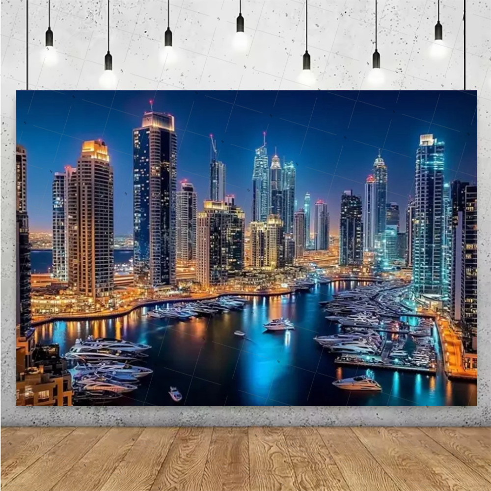 夜景高層ビル背景バナー ニューヨークシティ写真撮影背景用品  - Photography Darkroom のレビューと価格